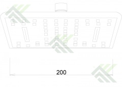 Лейка MELODIA верх.душ 200х200мм